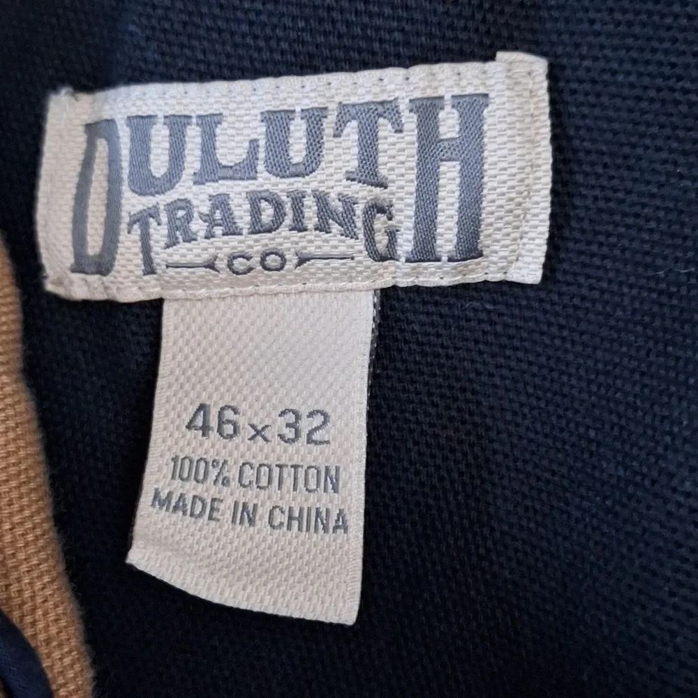 Duluth Trading Co Fire Hose Cargo Work Pants Relaxed Fit Black 46 x 32 Mens